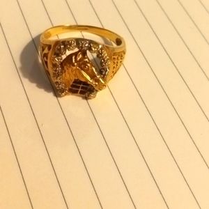 10k gold horse ring. Lucky horseshoe ring size 10